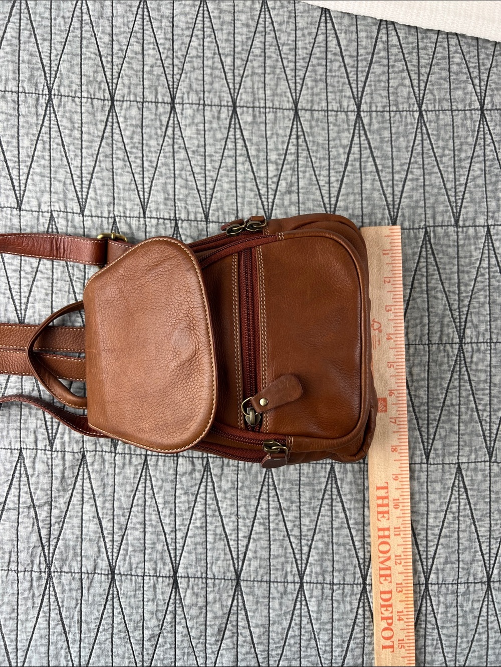 Source Unknown Tan Leather Mini Backpack - Picture 6 of 16